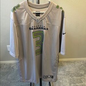 Nike Authentic Seattle Seahawks Grey Russell Wilson Jersey